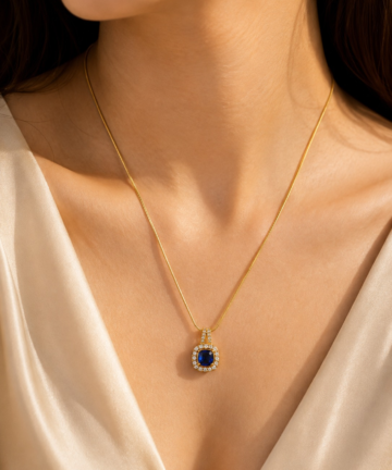 Blue Stone Gold Chain